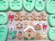 1x Mini Craft Mould: Gingerbread Man Christmas Themed (Clay Resin PMC Cupcake)