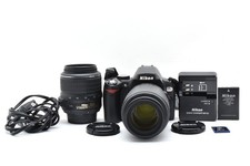 Nikon D60 10.2 MP DSLR Camera Black w/18-55 & 55-200 2Lenses kit [EXC++] E2852