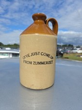 'Oi've Just Come Up From Zummerzet' Cider Flagon Jug Stoneware
