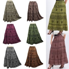 Stonewash Cotton Skirt Lace