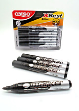 4 X Permanent Marker Pens Black Markers Bullet Tip High Quality Waterproof 