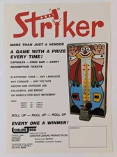 Vintage Striker Amusement Arcade Game Flyer Original Advertisement