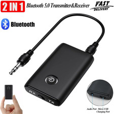 2-in-1 Wireless Bluetooth 5.0 Transmitter Receiver Adapter Audio 3.5mm Jack Aux