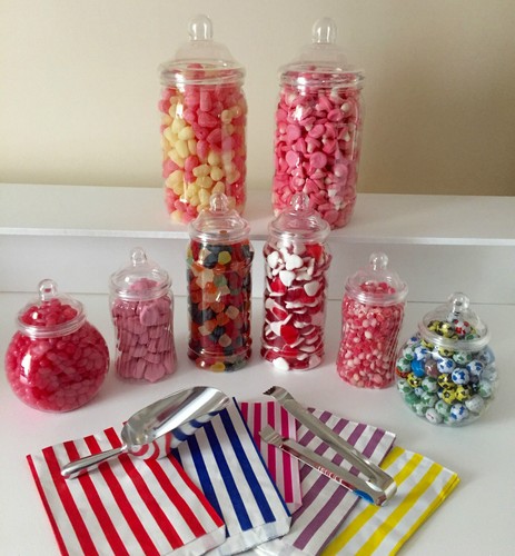 Plastic victorian sweet jars - sweet,