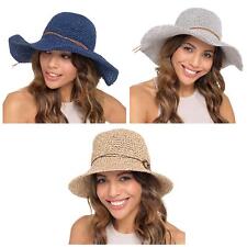 Straw Floppy Hat Ladies Summer Wide Brim Soft Woven Sun Beach Hats