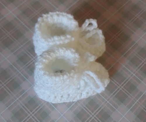 Handmade crochet baby booties - baby,