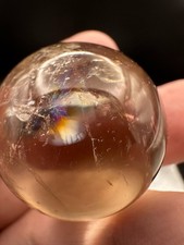 Crystal Sphere Smokey Quartz Ball Natural Gemstone Red Orb Healing Globe 3133