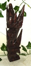 Vintage wood carved statue - vintage,