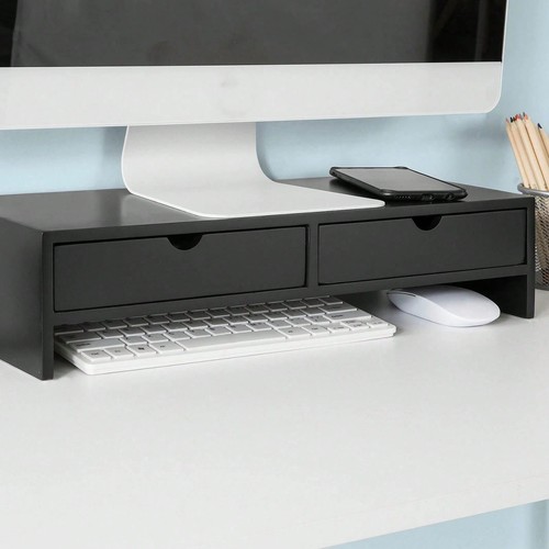 Black mdf monitor stand - black, with