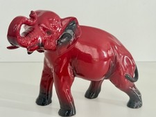 Royal Doulton Flambé Elephant Figurine RD21 c1950s 6" Trunk Raised Excellent