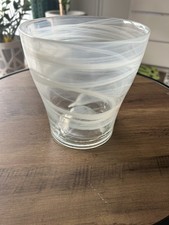White Glass orchid Plant Pot