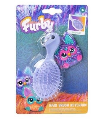 Furby hairbrush keyring - hairbrush,