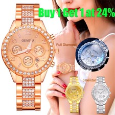 Watch For Ladies Women Girls Chronograph Designer Style Crystals Bling Watch New