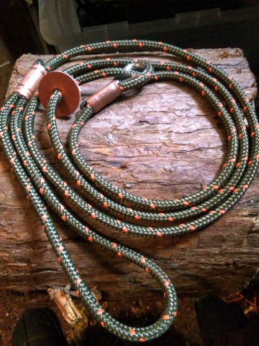 Handmade 6mm gun dog slip - , lead