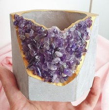 Raw Amethyst Geode Planter