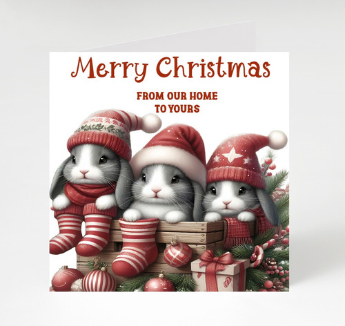 Cute bunnies christmas cards - cute,