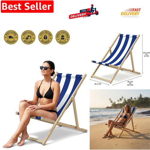 Folding wooden deck chair - deck, –