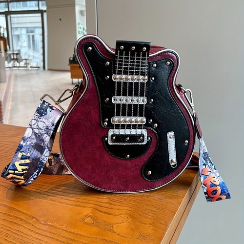 Guitar shape red distressed - shape,