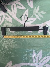 11 Fly Pant Hangers 2-ADJUSTABLE Anti-Rust Clips Heavy Duty Slim Black Plastic