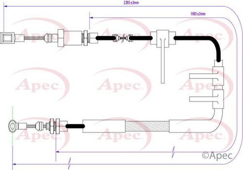 Apec brake cable front fits - brake,