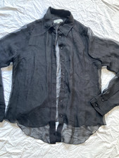 Gorgeous smart black 100% silk shirt blouse by Jigsaw Size 12