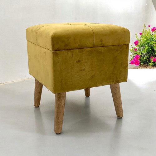 Yellow wooden storage trunk - yellow,