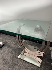 Glass side table in a modern contemporary design