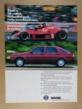 1989 Saab 9000 Turbo skip barber race car photo vintage print Ad