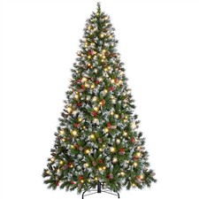 7FT Pre-lit Frosted Artificial