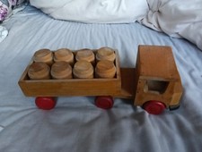 Wooden Toy  Dray Lorry 12 Inches Long 4 Inches Tall