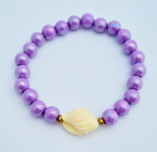 Acrylic bead shell bracelet - 1,
