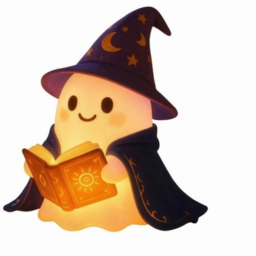 Ghost reading book lamp - ghost,