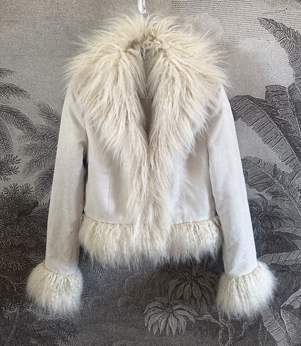 Afghan coat short cream - afghan, h&m