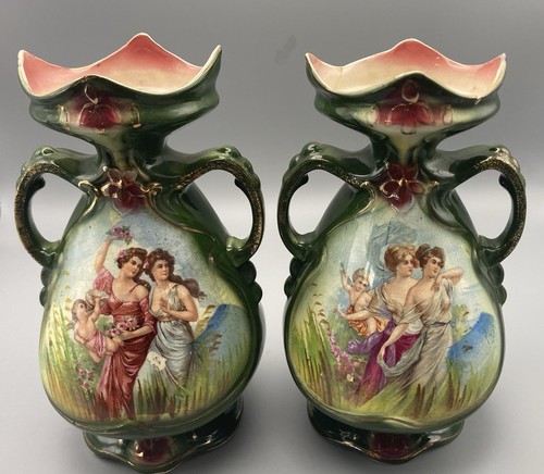 Pair antique twin handled - pair,