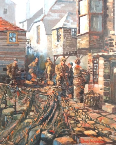 Cornish fishing village - fishing, oil