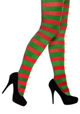 RED AND GREEN STRIPED TIGHTS
