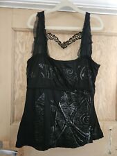 Legatte Jeans Black Metallic Top Size 12