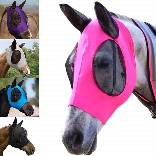 Breathable mesh horse fly mask - mesh,
