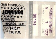 Waylon Jennings Concert Ticket