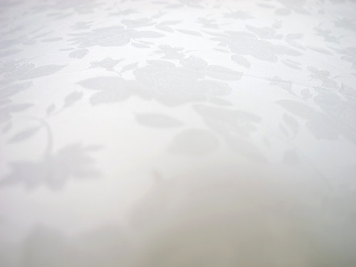 White embroidered floral silk