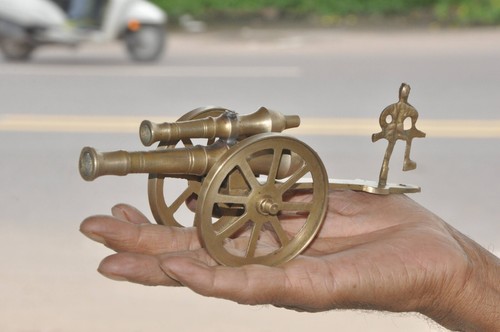 Vintage brass soldier - brass, with