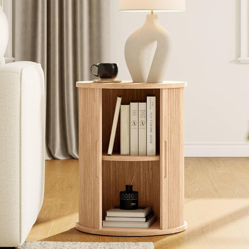 Round end table fluted side - fluted,