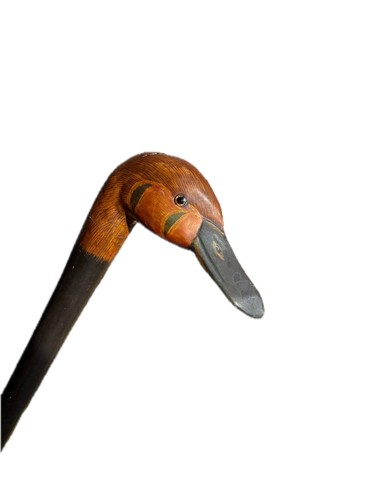Carved wooden duck head - duck,