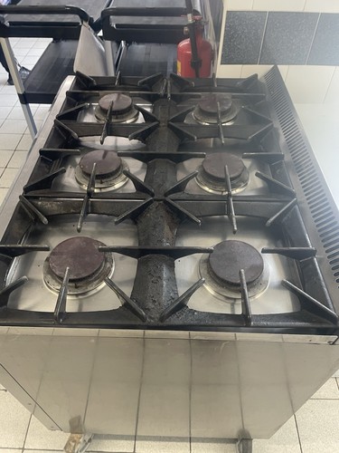 Burner lpg oven castor - 6-burner, on