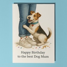 Wire fox terrier dog - , happy