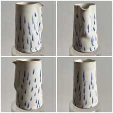 Porthmadog Glosters Pottery Jug Beautiful Handmade Welsh Wales Blue And White 