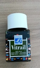 Lefranc Bourgeois Vitrail Olive Green Glass-Ceramic Paint 50 Ml Bottle 