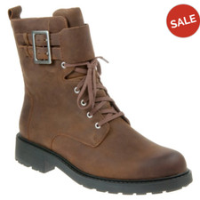 Clarks BNIB Ladies Boot ORINOCO 2 LACE Brown Snuff Leather UK 5.5 / 39 Wide Fit
