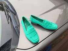 Ladies Shoes Green Loafers