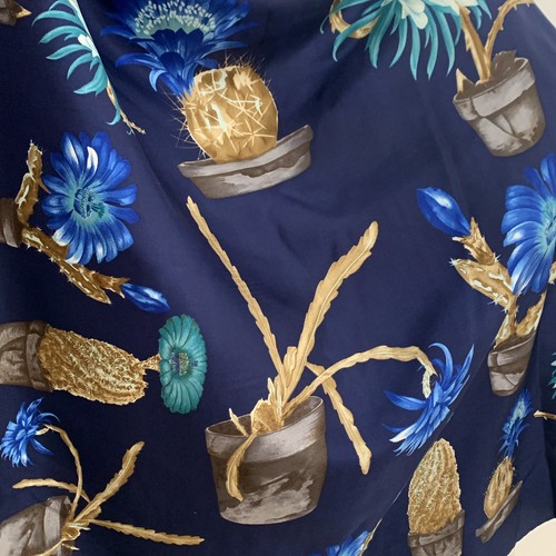 Tie rack floral blue square - tie,